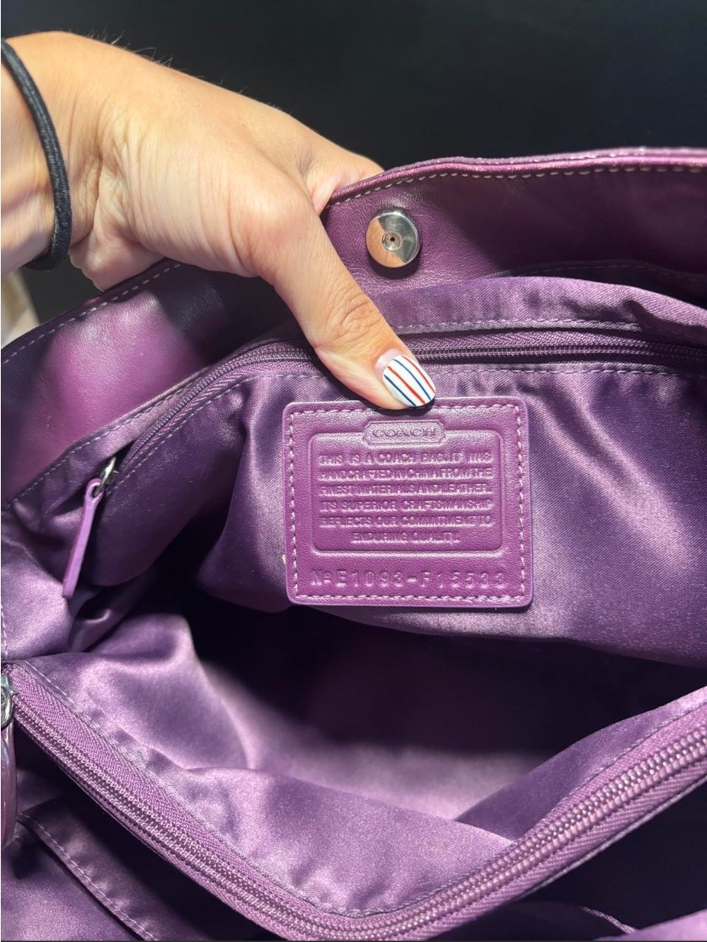 Coach F14569 Signature Purple Jacquard Gallery Tote Y2K Shoulder Bag - Picture 2 of 8